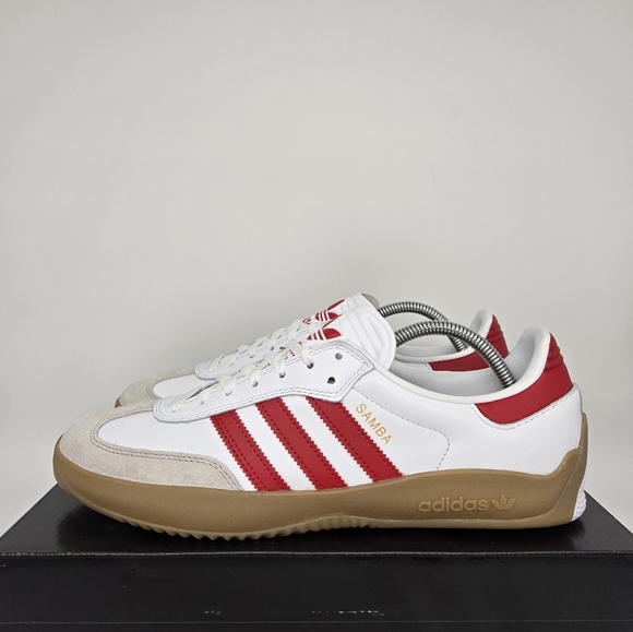 adidas Puig Samba 'White Better Scarlet Gum' Men's Skateboarding Shoes Size 11.5